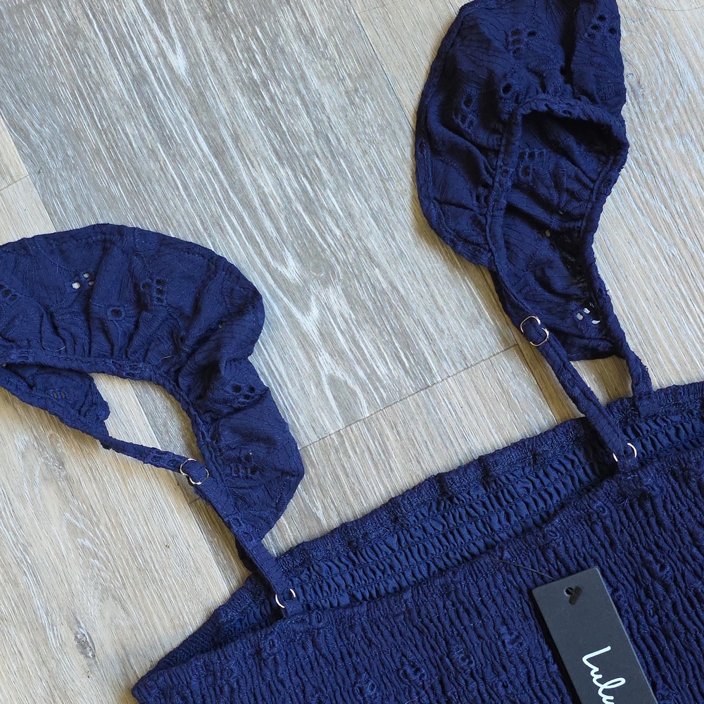 Lulu's Navy Eyelet Smocked Sundress - Picture 11 of 16